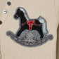 rocking horse patch thermal tops Beige【stock】