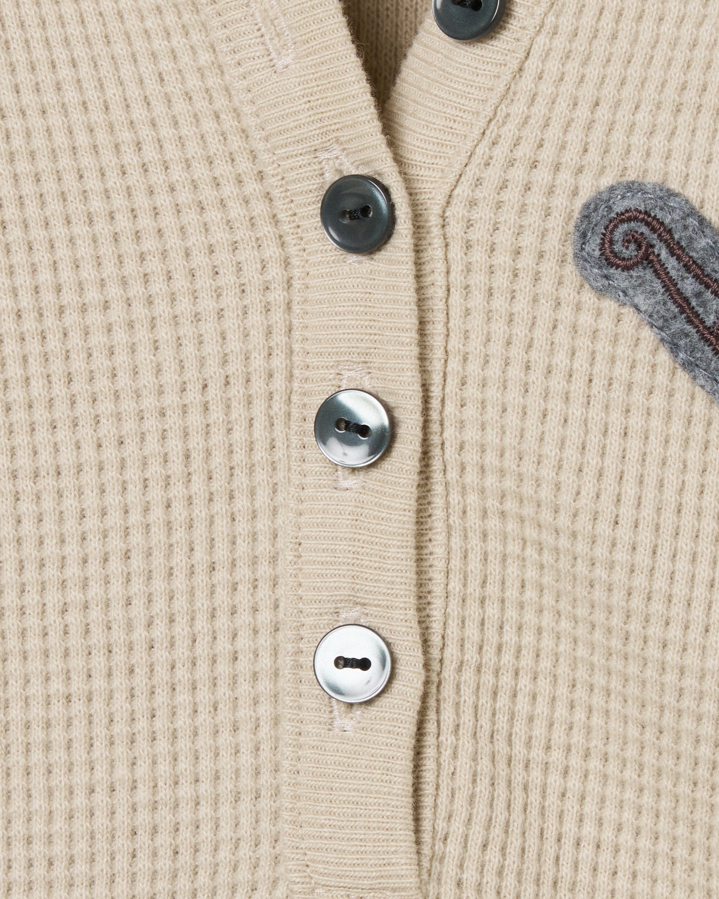 rocking horse patch thermal tops Beige【stock】