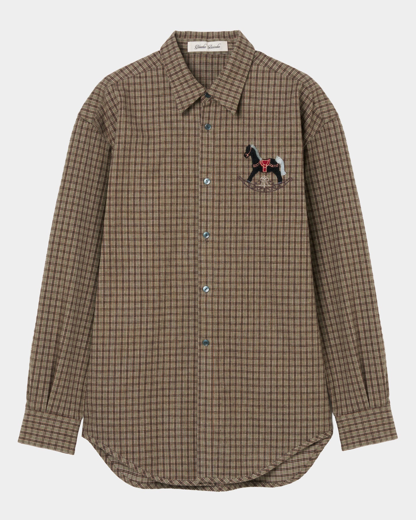 【New item】rocking horse check shirt Moss green【Delivery in April 2026】
