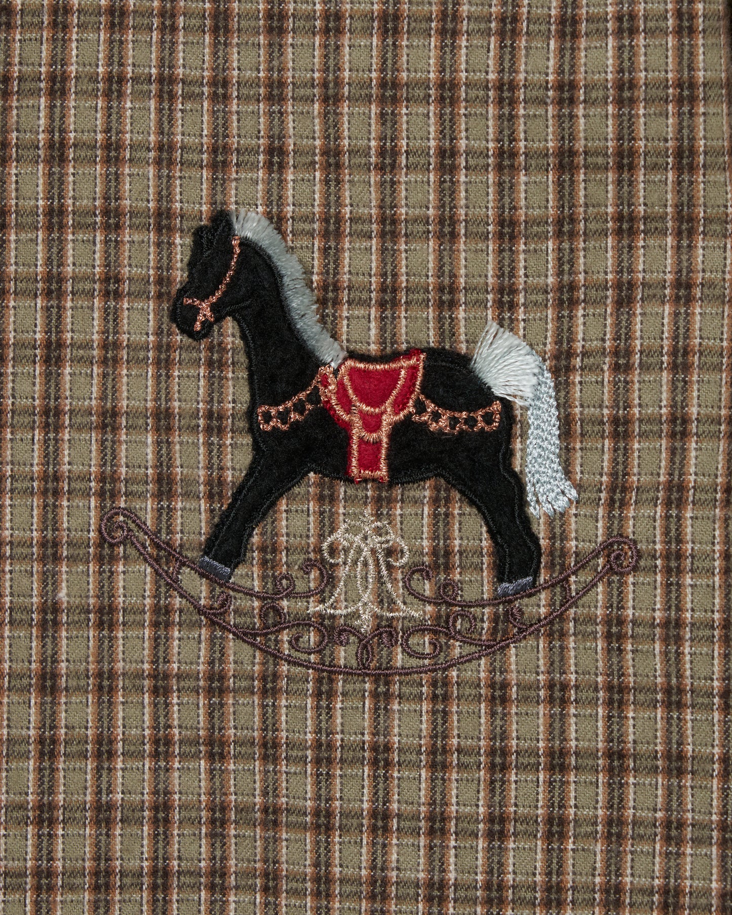 【New item】rocking horse check shirt Moss green【Delivery in April 2026】