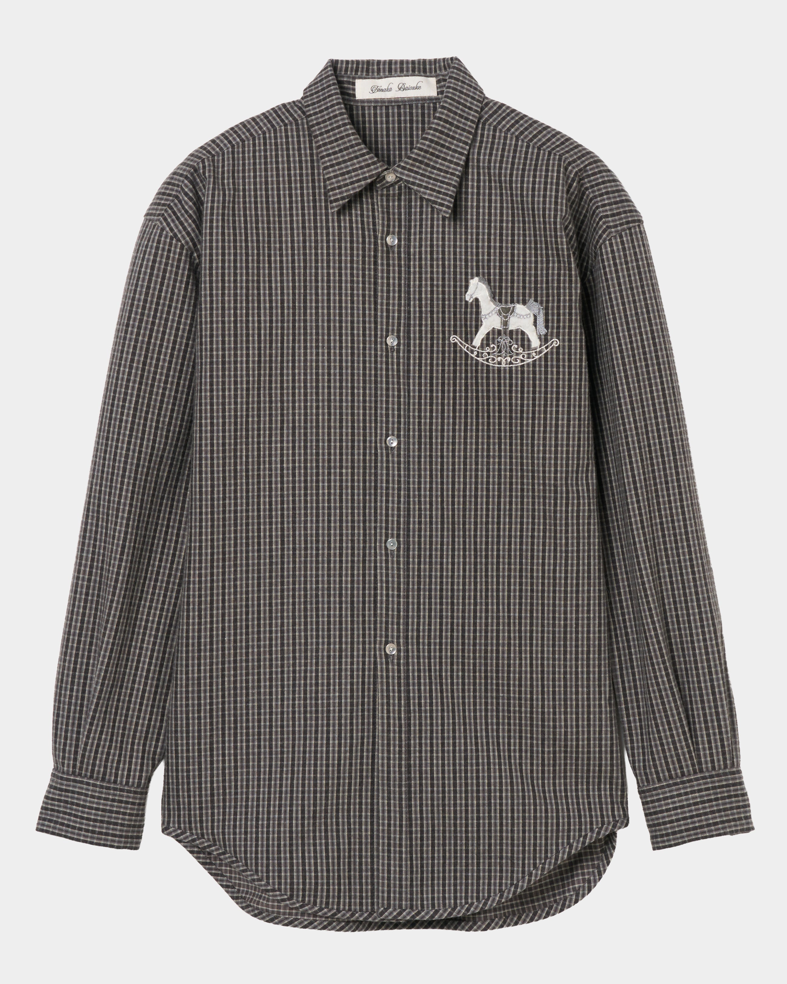 tanakadaisuke(タナカダイスケ)|シャツ|rocking horse check shirt Gray