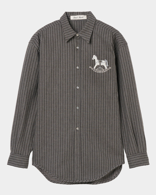 【New item】rocking horse check shirt Gray【Delivery in April 2026】