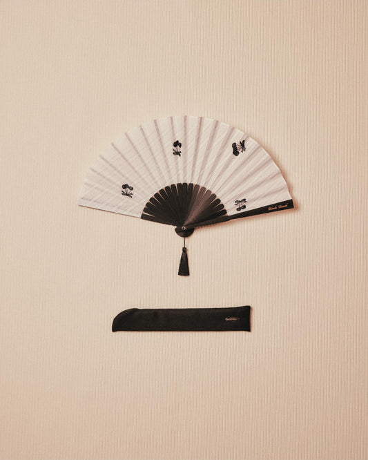 【店頭先行販売】cherry embroidery tassel fan 【Stock】