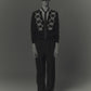 Lace argyle bijou knit  cardigan Black【Delivery in February 2027】