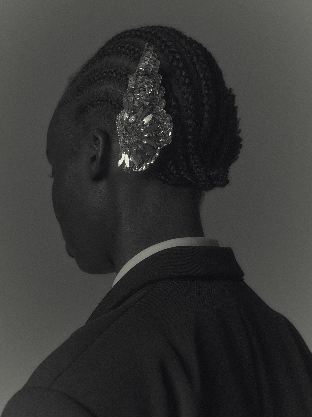Silver crystal bijou wing barrette【Delivery in February 2027】