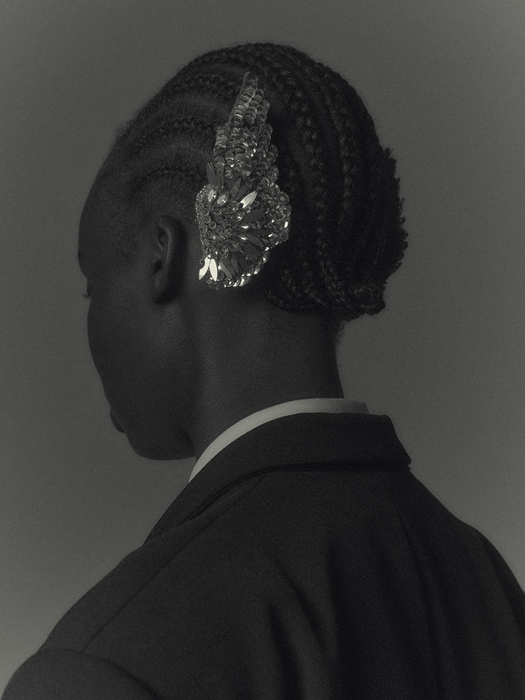 Silver crystal bijou wing barrette【Delivery in February 2027】