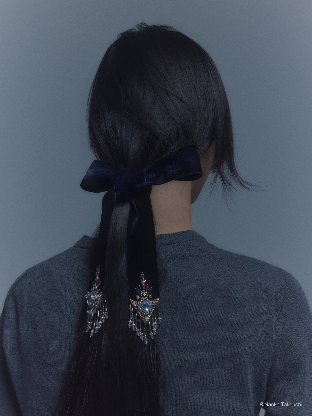 5 Sailor Guardians crystal silver tip velvet long ribbon【Delivery in September 2026】