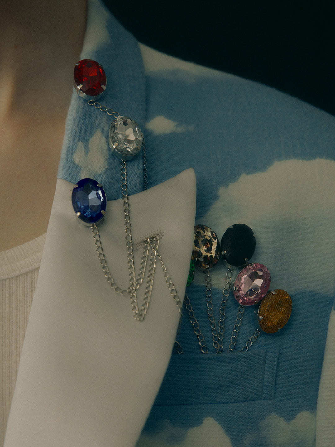 Sky print bijou balloon jacket【Delivery in February 2027】