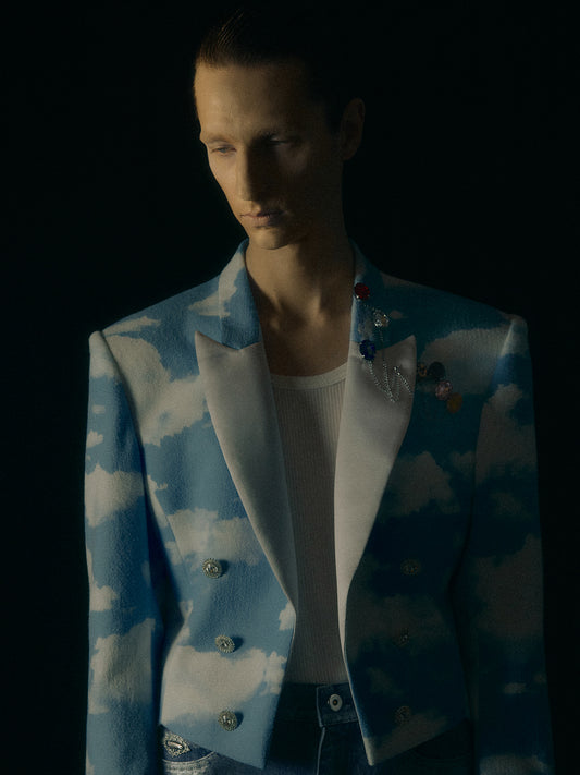 Sky print bijou baloon jacket【Delivery in February 2027】