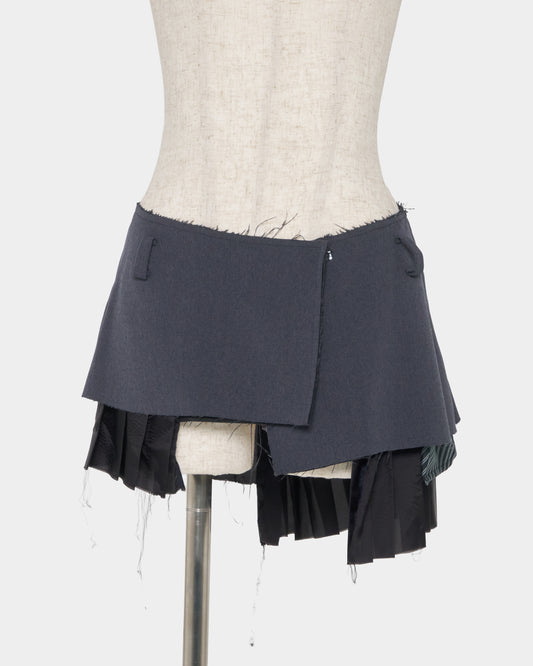 Pleated lining wrap skirt Gray【Delivery in January 2027】