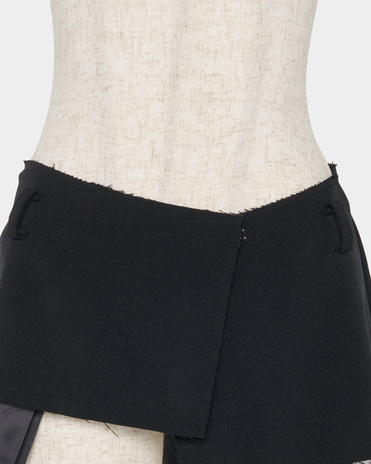 Pleated lining wrap skirt Black【Delivery in January 2027】