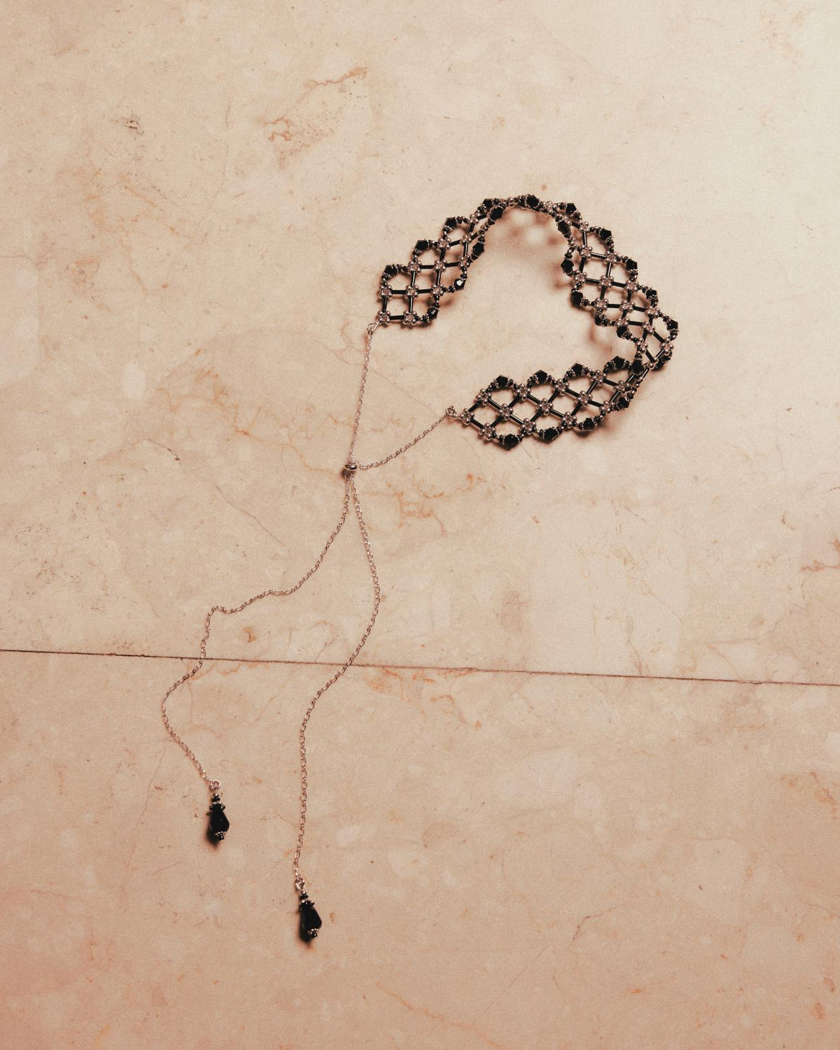 beads net choker Black【Delivery in January 2027】