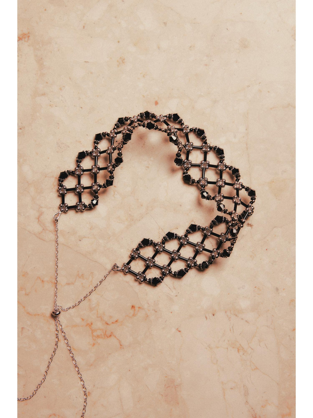 beads net choker Black【Delivery in January 2027】