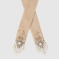 crystal silver tip velvet long ribbon beige【POPUP先行】