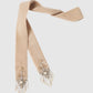 crystal silver tip velvet long ribbon beige【POPUP先行】