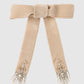 crystal silver tip velvet long ribbon beige【POPUP先行】