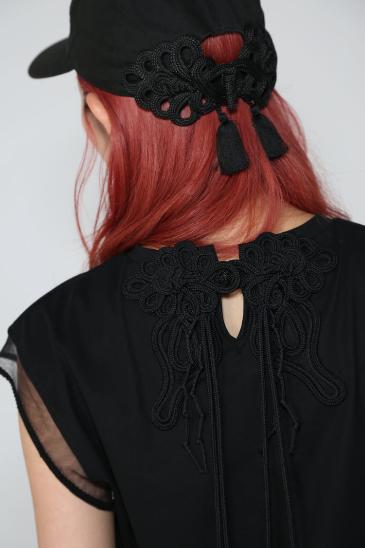 china butterfly no sleeve tops Black【Stock】