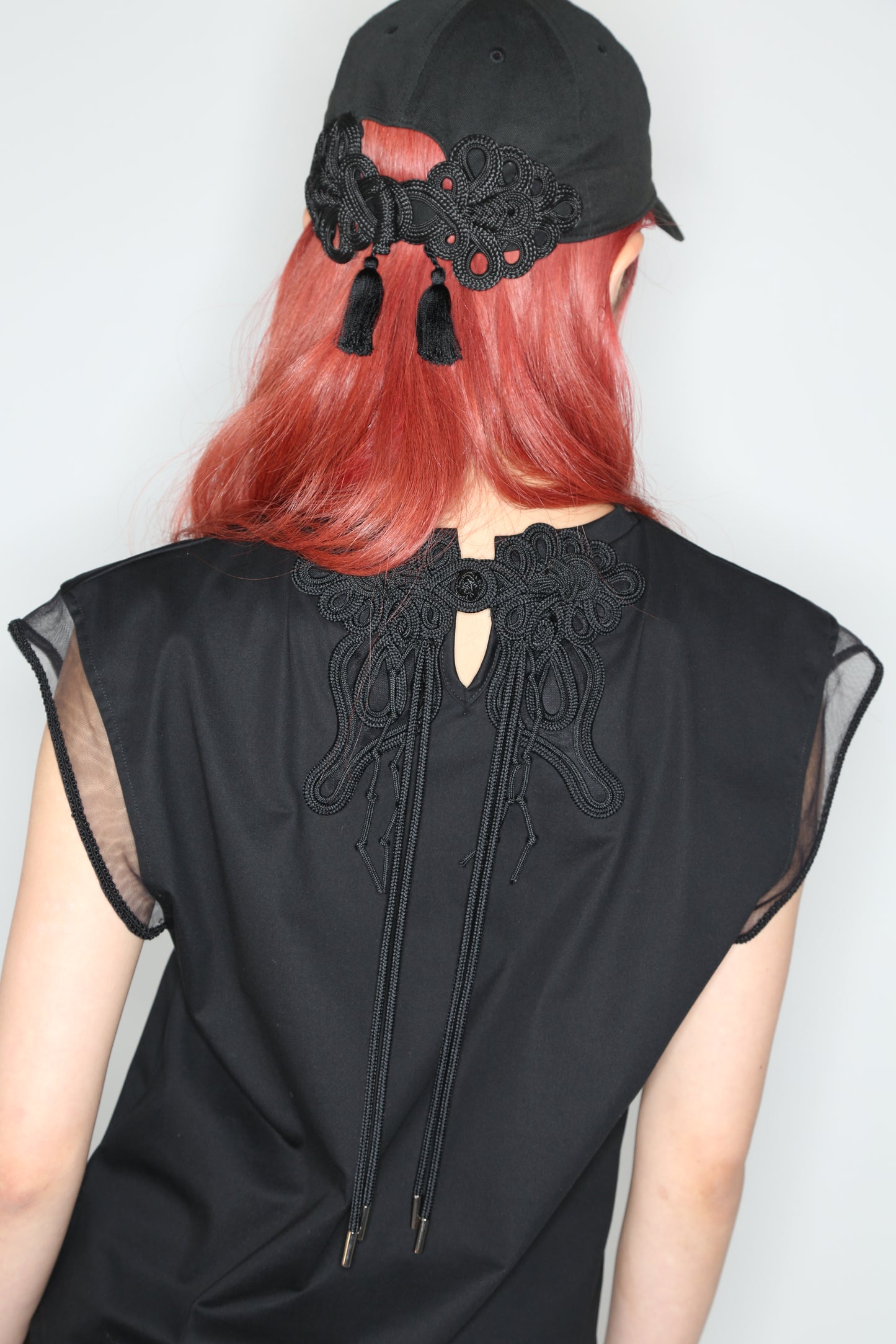 china butterfly no sleeve tops Black【Stock】