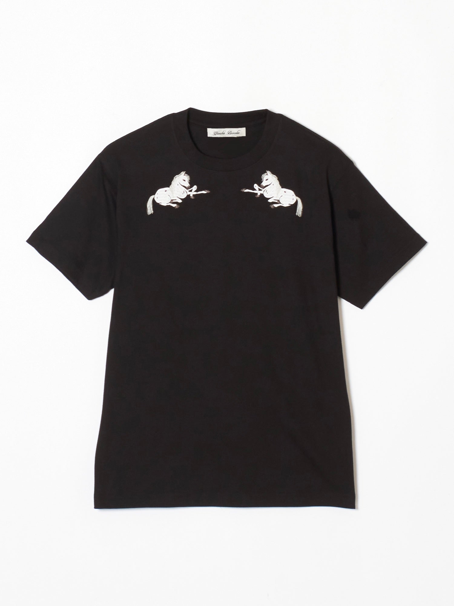 Two horse T-shirt White 01 tanakadaisuke