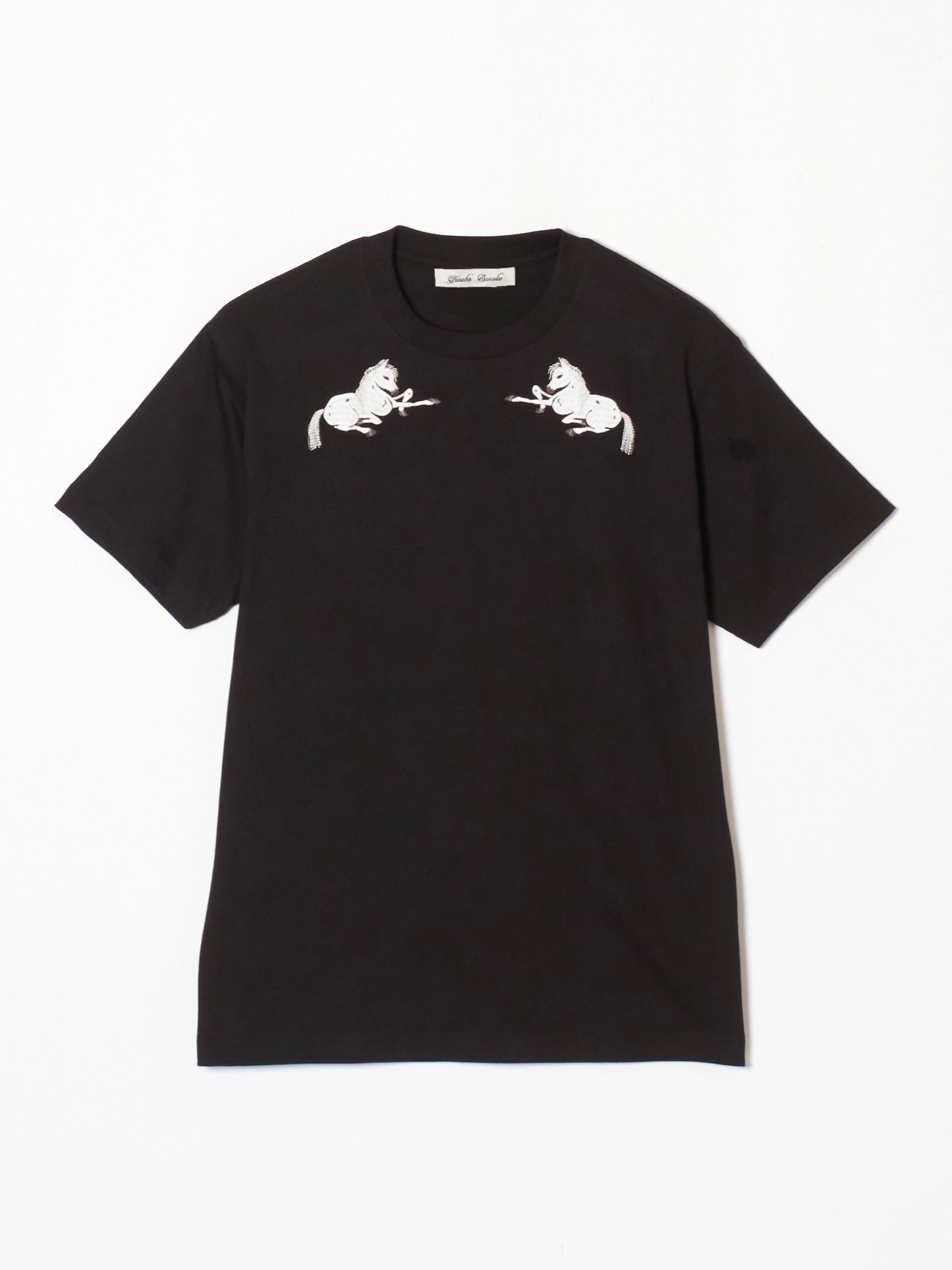 Two horse T-shirt Black【Stock】