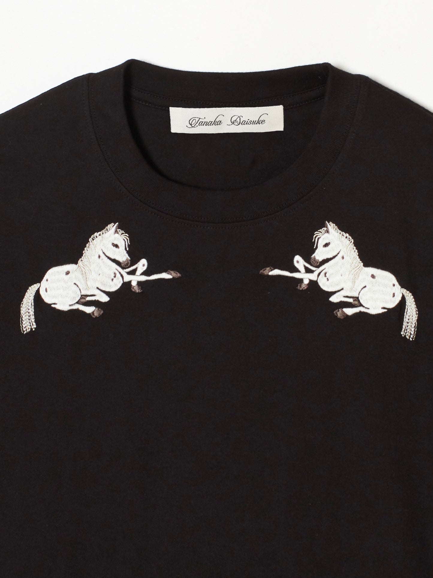 Two horse T-shirt Black【Stock】