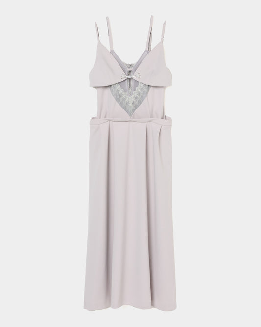 layered bra jersey cami one-piece Ash gray【Delivery in February 2026】