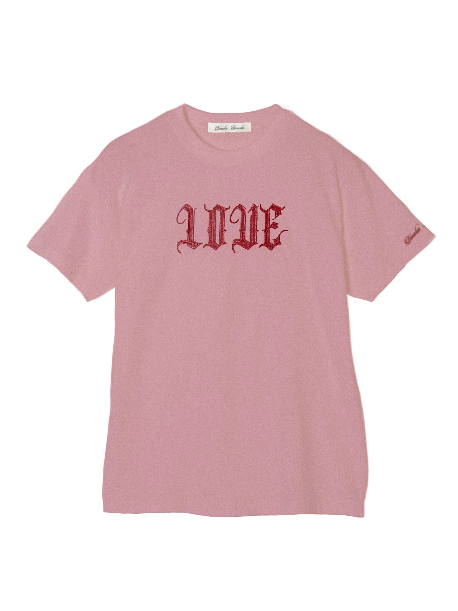 贅沢 LOVE T-shirt ピンク タナカダイスケ Tシャツ/カットソー(半袖/袖
