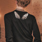 Silver crystal bijou wing cardigan Black【Stock】