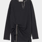 body piercing long sleeve pullover Charcoal【stock】