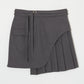 two belted pleats mini skirt【Stock】