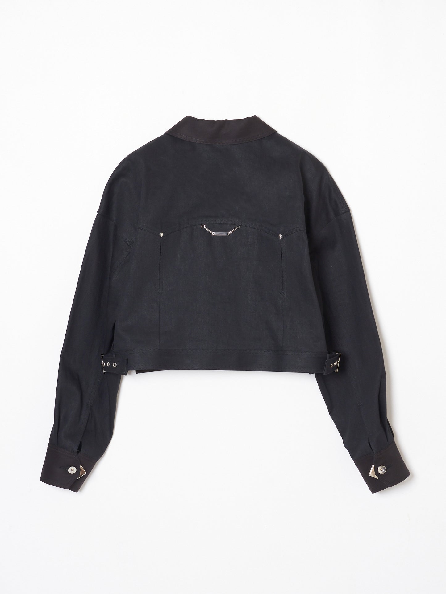 Silver metal black denim jacket【Delivery in December 2023】