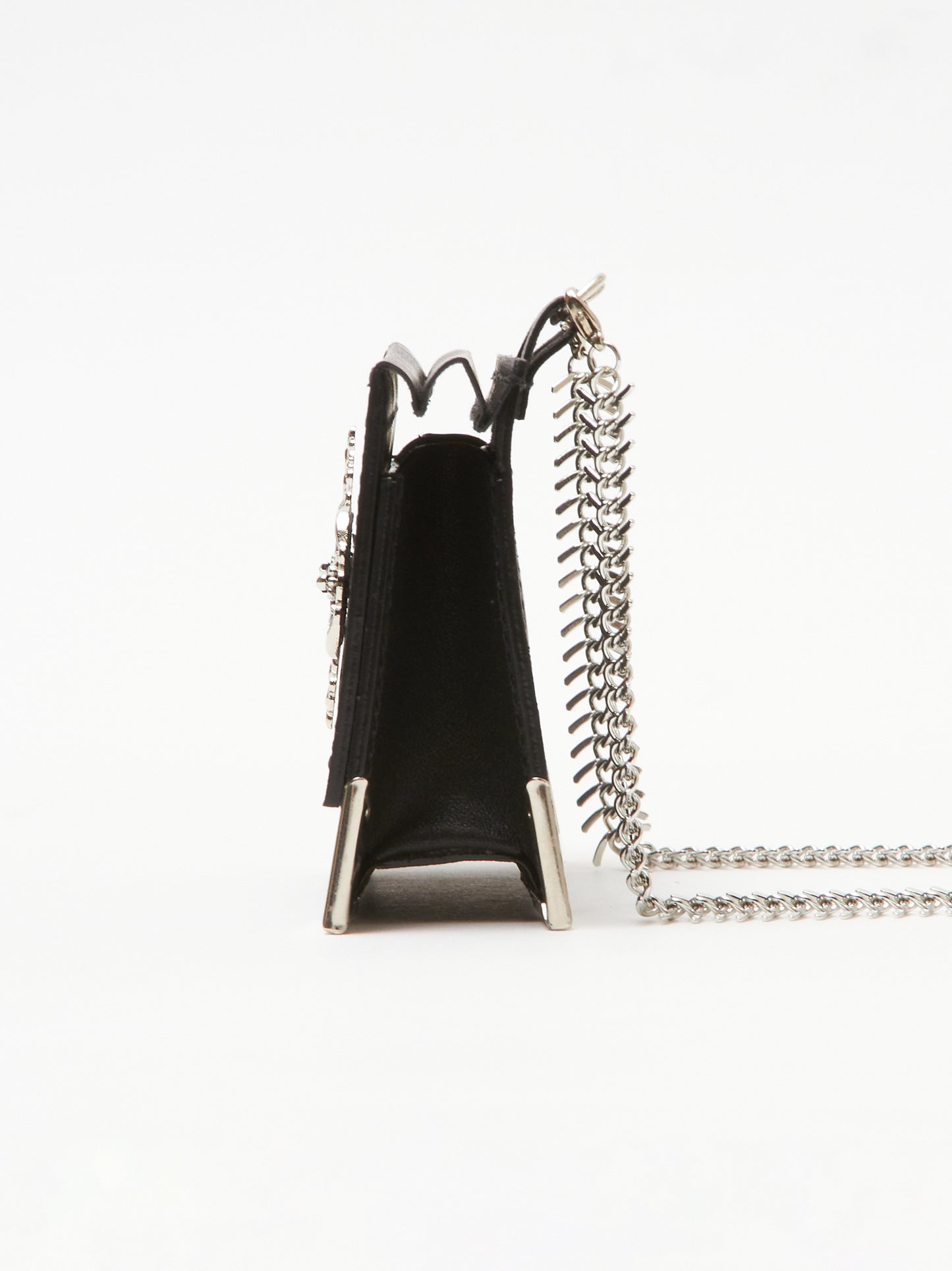 pleats flap leather micro bag silver tag【Delivery in February 2024】