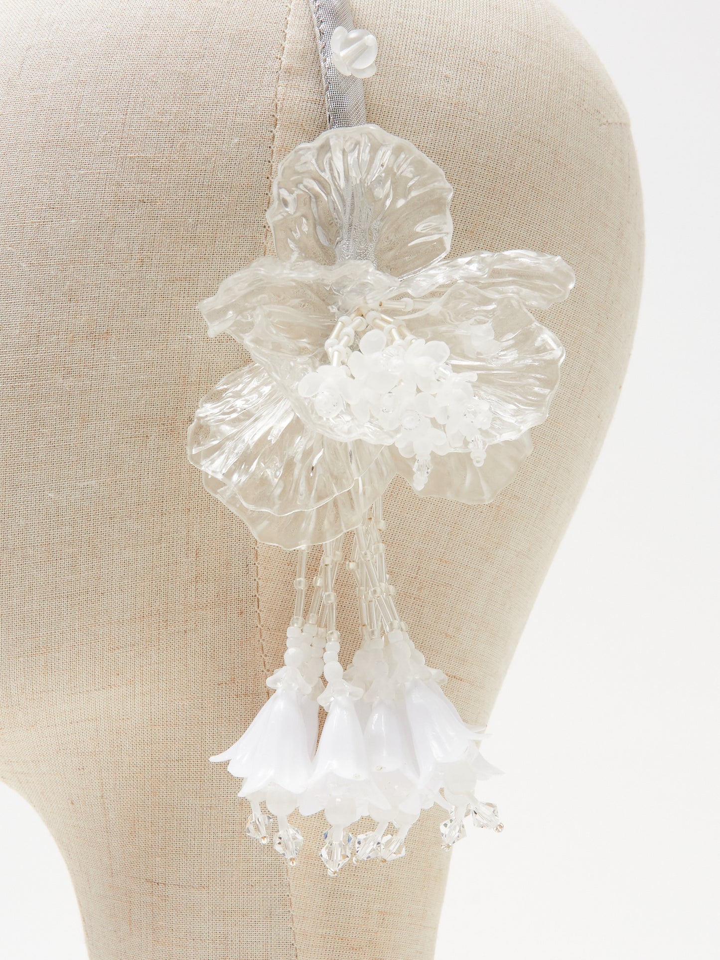 flower fringe clear hair band 【Delivery in July 2024】