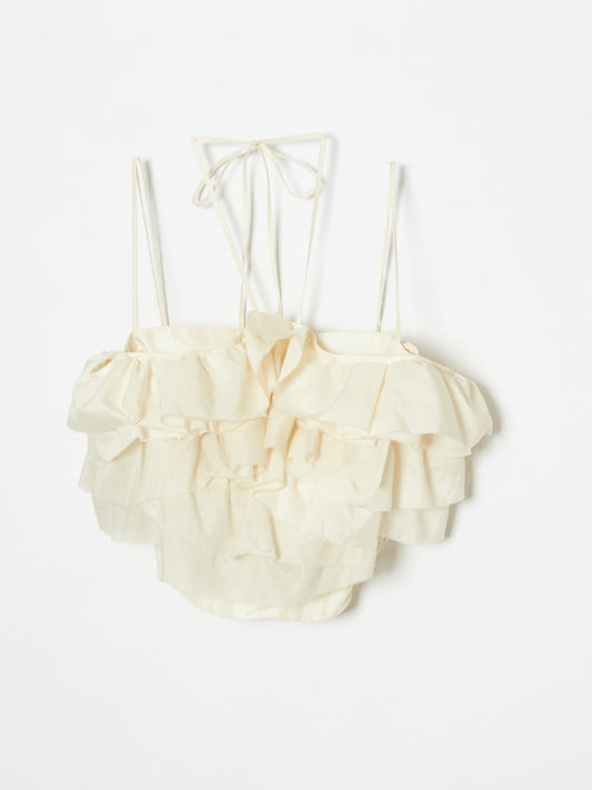 cut-off frilled 2way bustier【Delivery in January 2024】