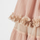 shade hem frilled lame tulle skirt Peach pink【Delivery in May 2024】