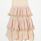 shade hem frilled lame tulle skirt Peach pink【Delivery in May 2024】