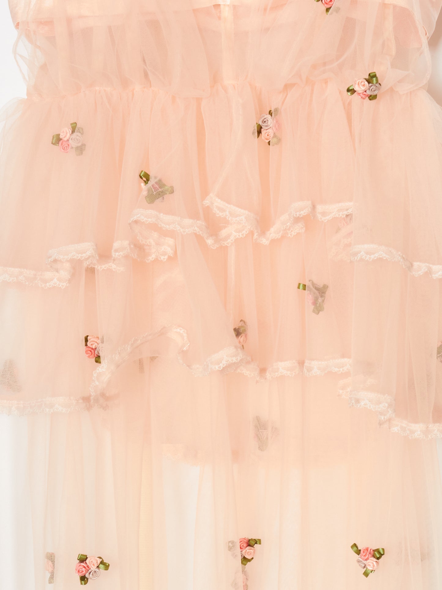 ribbon rose tull dress【Delivery in February 2024】
