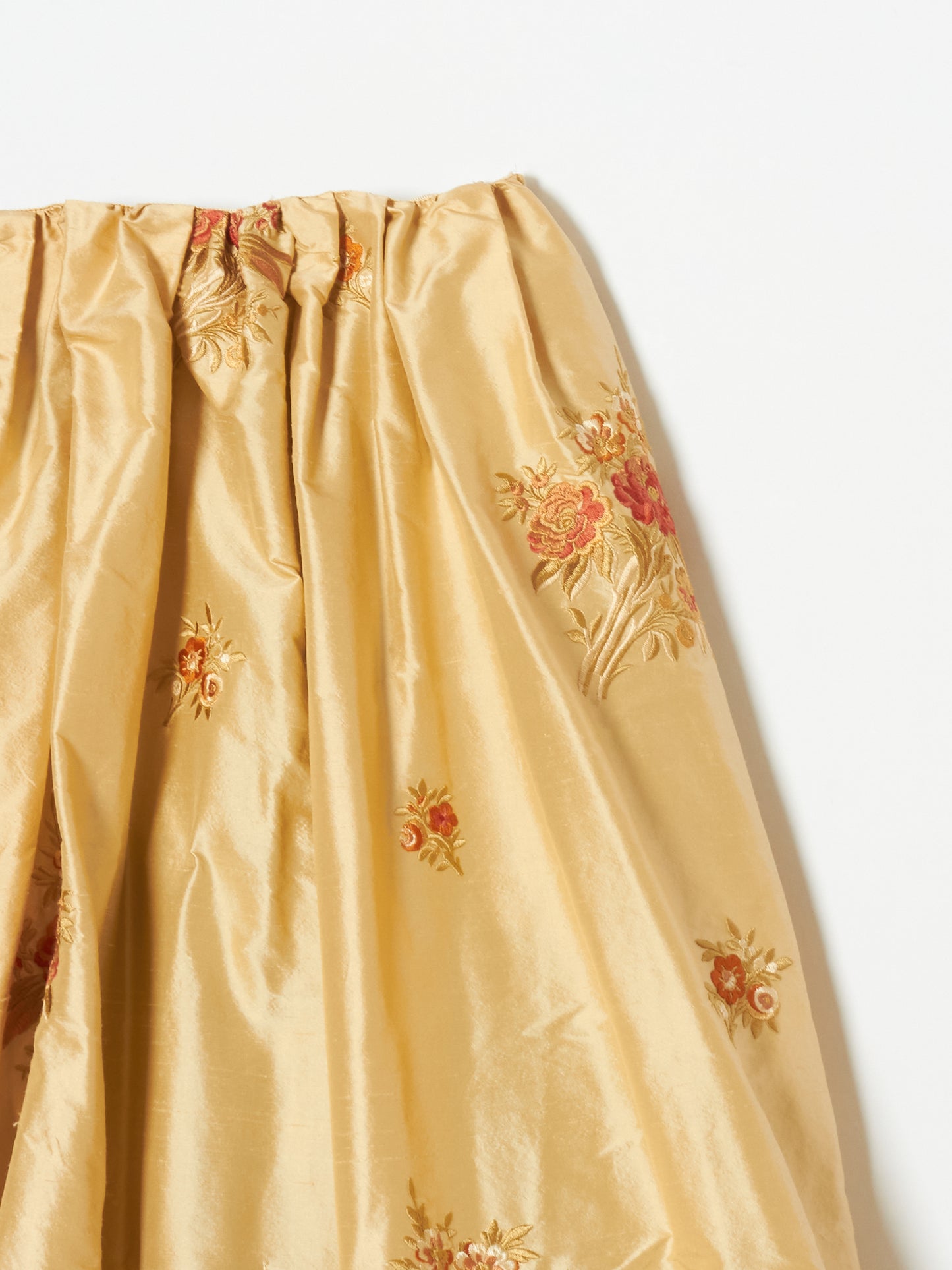 flower embroidery vintage silk skirt【Delivery in April 2024】