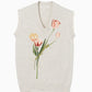Tulip hand embroidery vest 【Delivery in May 2024】