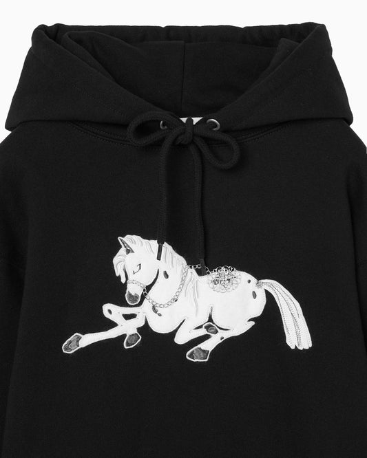 【STUDIOUS Special item】Horse emproidery hoodie Black【Delivery in March 2024】