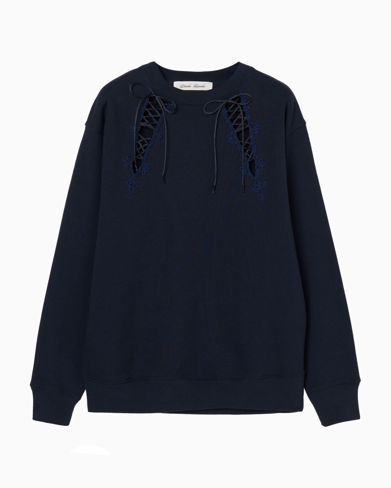 【STUDIOUS Special item】lace up darts pullover Navy【Stock】