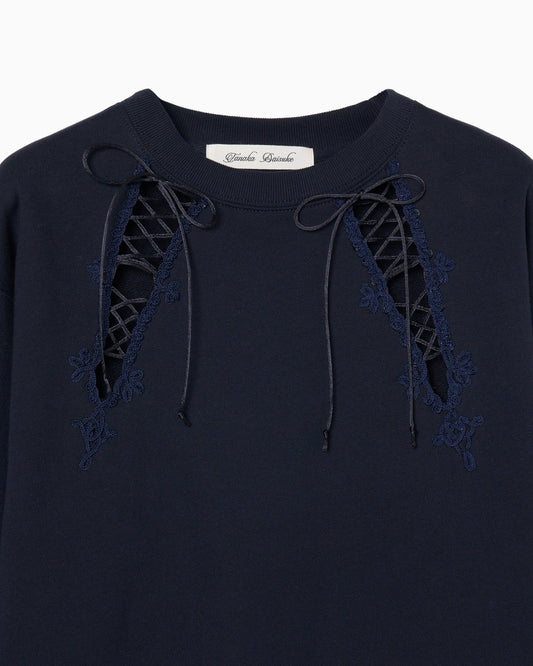 【STUDIOUS Special item】lace up darts pullover Navy【Delivery in February 2024】