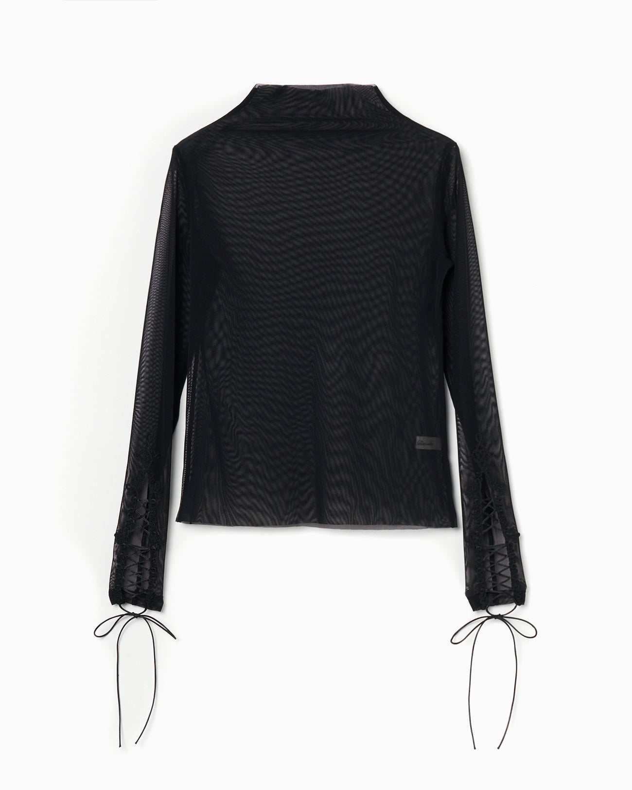 tanakadaisuke レースアップスリーブシアートップス　新品タグ付き lace up sleeve sheer tops Black【stock】 – tanakadaisuke