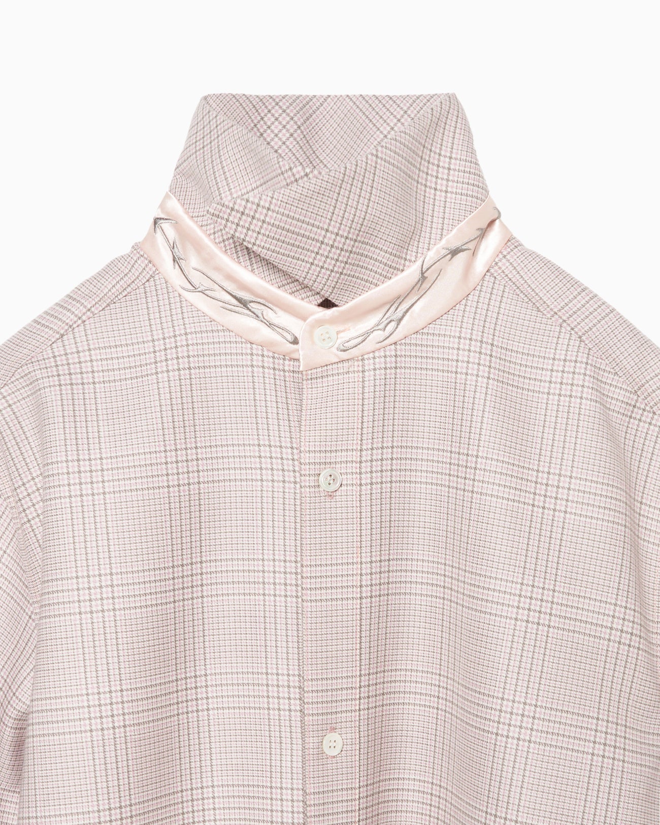 【sakaitakeru collaboration】embroidery collar check shirts【Delivery in May 2024】