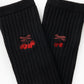 cherry embroidery socks Black【Delivery in June 2024】