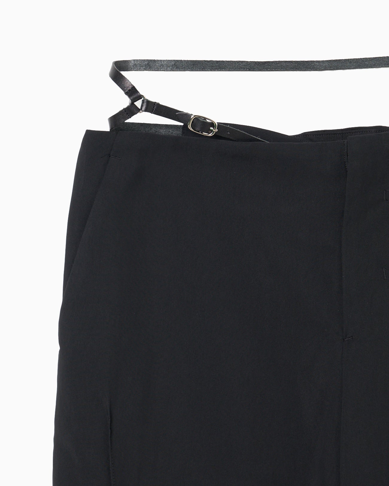 low rise leather belted pants Black【Delivery in September 2024】
