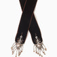 crystal silver tip velvet long ribbon Brown【Delivery in July 2024】