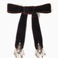 crystal silver tip velvet long ribbon Brown【Delivery in July 2024】