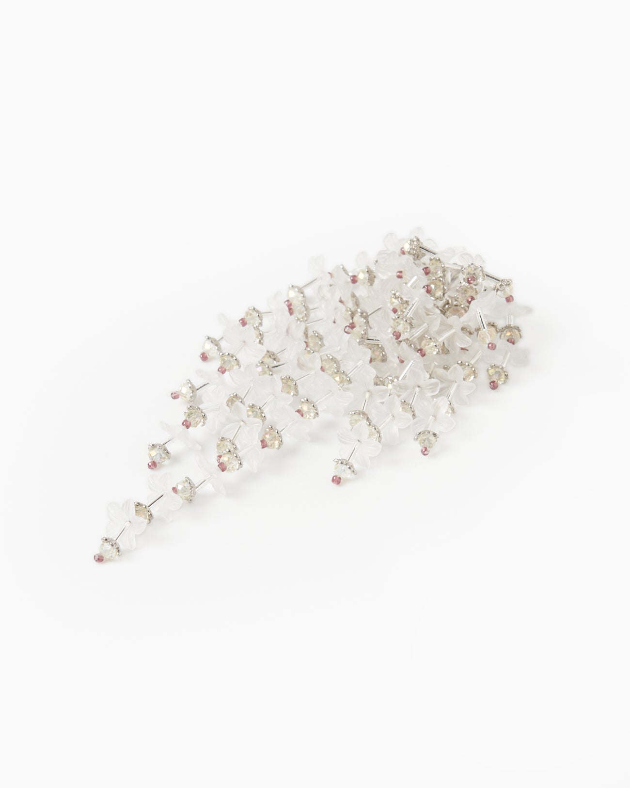 Translucent flower fringe earring【Delivery in July 2024】