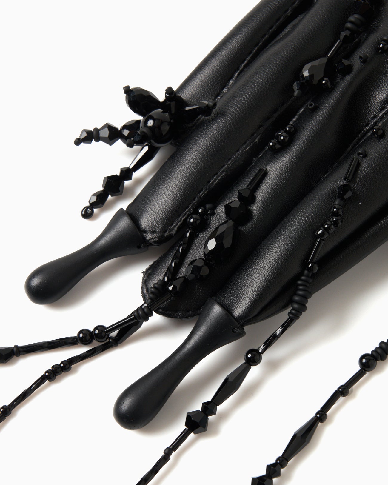 black melt faux leather gloves【Delivery in August 2024】